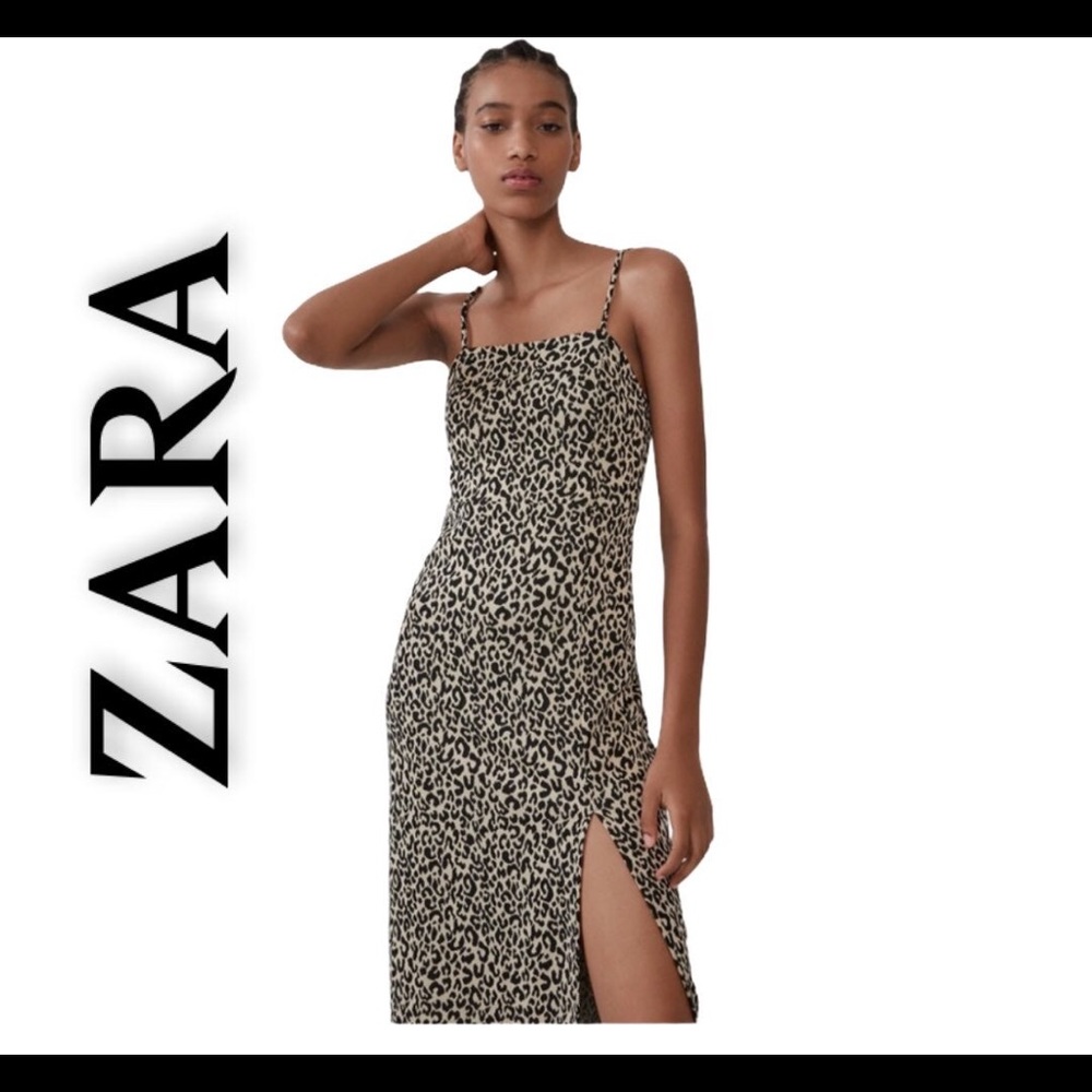 Zara cheetah print midi dress